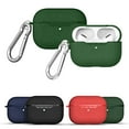 thumbnail image 1 of Dteck Case for AirPods Pro Case with Metal Keychain, Water-Resistant Lichee Pattern AirPods 3 Case [Front LED Visible] Silicone Shockproof Cover Support AirPods Pro Case Wireless Charging, Green, 1 of 9