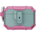 thumbnail image 1 of Dteck Case for Airpods Pro 2nd Generation 2022 with Lock Lid, Rugged Airpod Pro 2 Case with Keychain for Men Women Military Armor Protective Shockproof Shell for Apple AirPods Pro 2,Green+Pink, 1 of 7