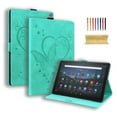 thumbnail image 1 of Dteck Case for All-New Amazon Fire HD 10 and Fire HD 10 Plus (Compatible with 11th Generation 2021 Release), Embossed Butterfly PU Leather Folio Flip Case with Card Slots Auto Wake Sleep, Green, 1 of 6