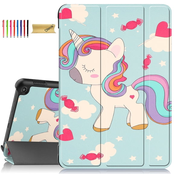 Dteck Case for All-New Amazon Kindle Fire HD 8 & 8 Plus Tablet (12th Generation/10th Generation, 2022/2020 Release) 8", Slim Folding Stand Cover with Auto Wake/Sleep,Little Horse