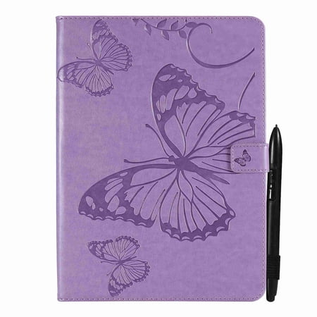 Dteck Case for All-New Fire HD 10 & HD 10 Plus 10.1" Tablet (11th Generation, 2022 Release) - Multi-Angle Folio Stand Premium Embossed Leather Protective Smart Cover with Auto Wake Sleep, Purple