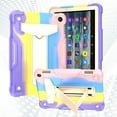 thumbnail image 1 of Dteck Case for All-New Fire HD 8 2022 Tablet, Hybrid Drop Proof Shockproof Full Body Protective Rugged Case with Built-in Kickstand for Kindle Fire HD 8 / HD8 Plus (12th Generation, 2022),Rainbow Pink, 1 of 5