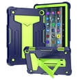 thumbnail image 1 of Dteck Case for All-New Fire HD 8 2022 Tablet, Hybrid Drop Proof Shockproof Full Body Protective Rugged Case with Built-in Kickstand for Kindle Fire HD 8 / HD8 Plus (12th Generation, 2022),Navy + Green, 1 of 5