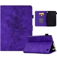 thumbnail image 1 of Dteck Case for All-New Kindle Fire 7 12th Generation 2022,Magnetic Leather Flower Pattern Card Slots Smart Case Shockproof Rubber Kickstand Cover, Purple, 1 of 7