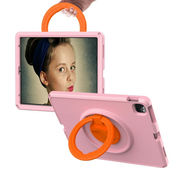 Dteck Case for All-New Kindle Fire 7 Tablet Case 2022 12th Generation,Shockproof Rugged Kids Friendly EVA Case Hand Grip Kickstand Washable Tablet Cover,Pink