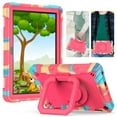 thumbnail image 1 of Dteck Case for All-New Kindle Fire HD 8 Tablet(10th Generation 2020 Release) & Fire HD 8 Plus, 3 in 1 Hybrid Rugged Shockproof Handle Kickstand Case with Shoulder Strap, Rainbow Rose, 1 of 9