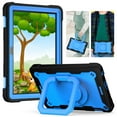 thumbnail image 1 of Dteck Case for All-New Kindle Fire HD 8 Tablet(10th Generation 2020 Release) & Fire HD 8 Plus, 3 in 1 Hybrid Rugged Shockproof Handle Kickstand Case with Shoulder Strap, Black+Blue, 1 of 9