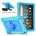 thumbnail image 1 of Dteck Case for All-New Kindle Fire HD 8 Tablet(10th Generation 2020 Release) & Fire HD 8 Plus, Heavy Duty 3 in 1 Hybrid Rugged Shockproof Kickstand Case with Shoulder Strap, Mint+Blue, 1 of 7