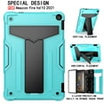 thumbnail image 1 of Dteck Case for Amazon Fire HD 10 11th Generation / HD 10 Plus 2021 Tablet, Heavy Duty Three Layes Rugged Shockproof Case Kickstand Cover with PET Screen Protector,Mint + Black, 1 of 6