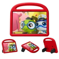 Dteck Case for Amazon Fire HD 10 2021/HD10 Plus 2021 10.1-inch 11th Generation,Kids Friendly EVA Foam Shockproof Handle Kickstand Case Lightweight Protective Shell Cover,Red