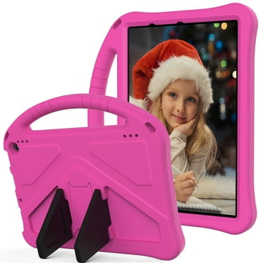 Dteck Case for Amazon Fire HD 10 2021/HD10 Plus 2021 10.1-inch 11th Generation,Kids Friendly EVA Foam Shockproof Handle Kickstand Case Lightweight Protective Shell Cover,Rose