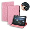 thumbnail image 1 of Dteck Case for Amazon Fire HD 10 2021/HD10 Plus 2021 10.1-inch 11th Generation,Magnetic Card Holder Wallet Embossed Flower PU Leather Kickstand Lightweight Shockproof Rubber Folio Cover,Pink, 1 of 5