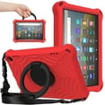 thumbnail image 1 of Dteck Case for Amazon Fire HD 8 2020 & Amazon Fire HD 8 Plus 2020, Heavy Duty Shockproof Rugged 3 Layer Kids Durable Case with Handle Kickstand Shoulder Strap,Red, 1 of 8