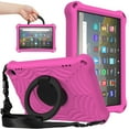 thumbnail image 1 of Dteck Case for Amazon Fire HD 8 2020 & Amazon Fire HD 8 Plus 2020, Heavy Duty Shockproof Rugged 3 Layer Kids Durable Case with Handle Kickstand Shoulder Strap,Rose, 1 of 8