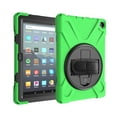 thumbnail image 1 of Dteck Case For Amazon Fire HD8 10th Generation / Fire HD 8 Plus 2020 Tablet, Heavy Duty Three Layer Rugged Hybrid Shockproof Case with 360 Rotating Stand / Hand Strap, Green, 1 of 7