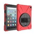 thumbnail image 1 of Dteck Case For Amazon Fire HD8 10th Generation / Fire HD 8 Plus 2020 Tablet, Heavy Duty Three Layer Rugged Hybrid Shockproof Case with 360 Rotating Stand / Hand Strap, Red, 1 of 6