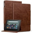 thumbnail image 1 of Dteck Case for Amazon Fire HD8/HD 8 Plus (12th Generation,2022),Magnetic PU Leather Smart Auto Wake/Sleep Folio Stand Case Card Slots Cover for Fire HD8/HD 8 Plus 12the Gen 2022,Brown, 1 of 5