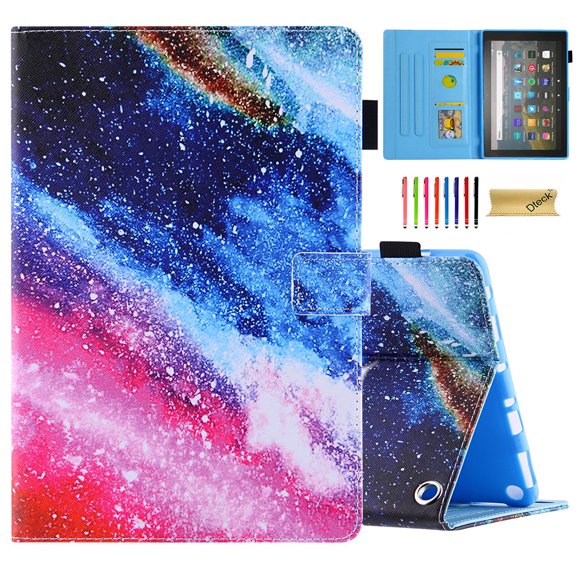 Dteck Case for Amazon Fire Max 11 Tablet 2023, Premium PU Leather with Cute Pattern Stand Back Cover with Card Slots for Fire Max 11 13th Gen,Colorful Marble