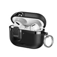 thumbnail image 1 of Dteck Case for Apple AirPods 4th Generation,Shockproof PU Leather with Lock Case Built-in Fold-out Phone Stand Cover with Carabiner Keychain for AirPods 4th Gen (2024), Black, 1 of 7