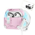 thumbnail image 1 of Dteck Case for Apple AirPods Pro (2019) Charing Case, Full Body Shockproof Hard Shell Protection Design,with Secure Lock Clip & Phone Stand Compatible with AirPods Pro 1st Gen 2019,Pink White, 1 of 7