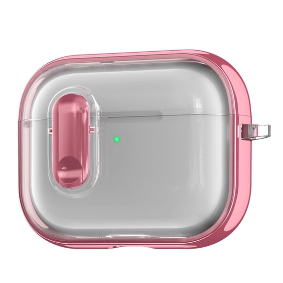 Dteck Case for Apple AirPods Pro 2nd Generation 2022,Shockproof Electroplated Hard PC Transparent Case Lock Cover with Keychain for AirPods Pro 2 (2022),Pink Clear
