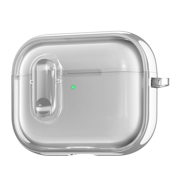 Dteck Case for Apple AirPods Pro 3nd Generation 2025,Shockproof Electroplated Hard PC Transparent Case Lock Cover with Keychain for AirPods Pro 3 (2025),Silver