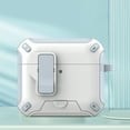 thumbnail image 1 of Dteck Case for Apple Airpods 2nd Gen / 1st Generation ,Shockproof Anti Fall Lock Automatic Open Case Compatible with MagSafe New Charging Port Dust and Stand Design Cover,White+Blue, 1 of 7