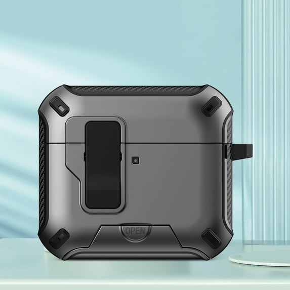 Dteck Case for Apple Airpods Pro 2nd Generation 2022,Shockproof Anti Fall Lock Automatic Open Case Compatible with MagSafe New Charging Port Dust and Stand Design Cover,Gray