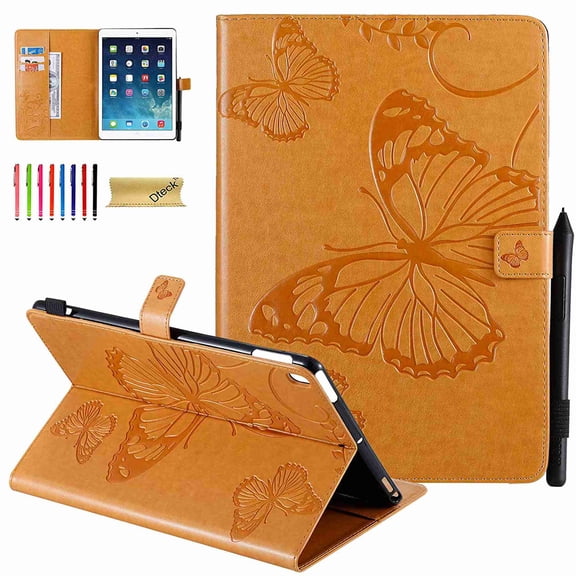 Dteck Case for Apple iPad 10.2 inch 7th Gen. 2019 Case, iPad Air 3 2019 10.5" 3rd Gen & iPad Pro 10.5 2017 Tablet Premium Leather Folio Stand Shockproof Case Auto Wake/Sleep Smart Cover, yellow