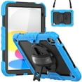 thumbnail image 1 of Dteck Case for Apple iPad (10th generation) 10.9-inch with Built-in Screen Protector, Full Body Protective Case with 360 Rotatable Kickstand Hand Strap Shoulder Strap for iPad 10th Gen 2022,Light Blue, 1 of 7