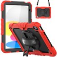 thumbnail image 1 of Dteck Case for Apple iPad (10th generation) 10.9-inch with Built-in Screen Protector, Full Body Protective Case with 360 Rotatable Kickstand Hand Strap Shoulder Strap for iPad 10th Gen 2022,Red, 1 of 7