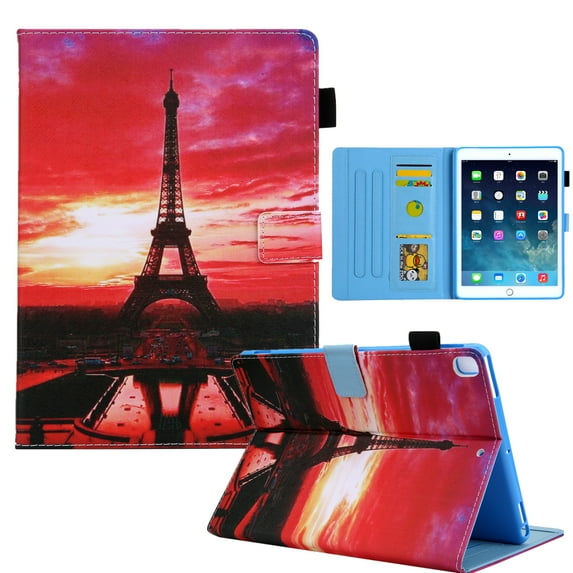 Dteck Case for Apple iPad 5th/6th Generation 9.7" (2017/2018),iPad Air 1st Gen/Air 2 ,Magnetic Patterned PU Leather Card Wallet Kickstand Case Smart Cover with Auto Wake/Sleep,Tower