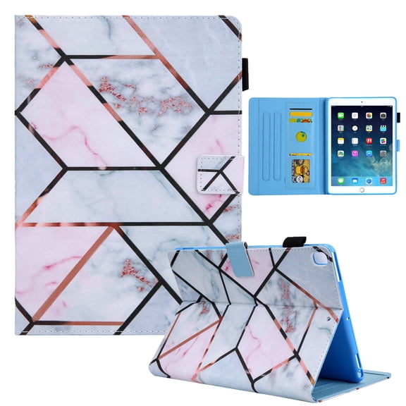 Dteck Case for Apple iPad 5th/6th Generation 9.7" (2017/2018),iPad Air 1st Gen/Air 2 ,Magnetic Patterned PU Leather Card Wallet Kickstand Case Smart Cover with Auto Wake/Sleep,Marble