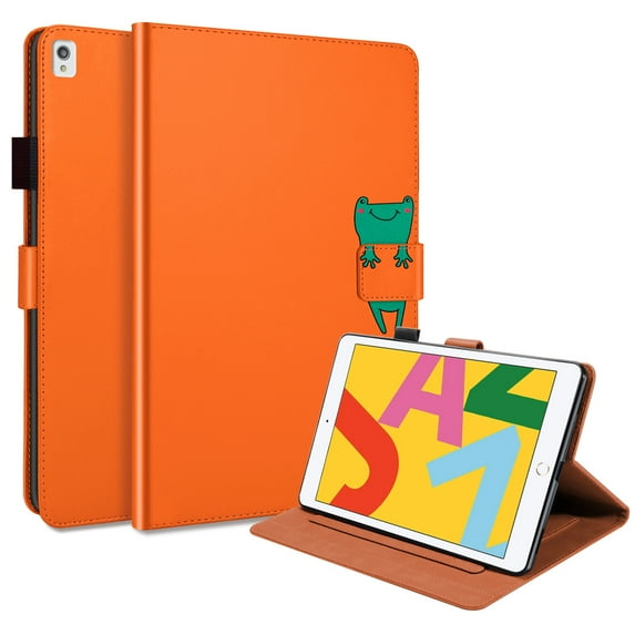 Dteck Case for Apple iPad 9th Generation 10.2-inch 2021,Magnetic PU Leather Wallet Card Holder Smart iPad 8th/7th Gen 10.2" Case Kickstand Shockproof Automatic wake/sleep Folio Cover,Orange