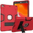 thumbnail image 1 of Dteck Case for Apple iPad 9th Generation 10.2-inch (2021),Shockproof Rubber Armor 3-Layer Protection Case Hybrid Hard Kicstand Cover for iPad 10.2" 9th Gen 2021/8th Gen 2020/7th Gen 2019,Red+Black, 1 of 6