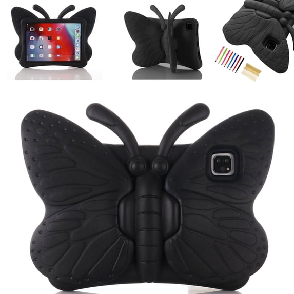 Dteck Case For Apple iPad Pro 11" 2020/2018, Kids Safe Butterfly iPad Air 4th Generattion 10.9" 2020 Case Shockproof EVA Foam Super Protection Kickstand Kids Friendly Cover ,Black
