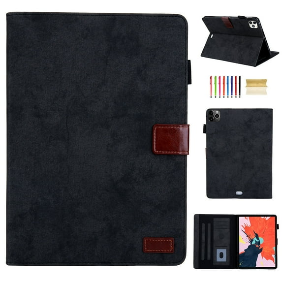 Dteck Case for Apple iPad Pro 11 2nd Generation (2020 Released) 11-inch,Magnetic Leather+Rubber Card Holder Wallet Automatic wake/sleep Cover Kickstand Shockproof Protective Cover,Black
