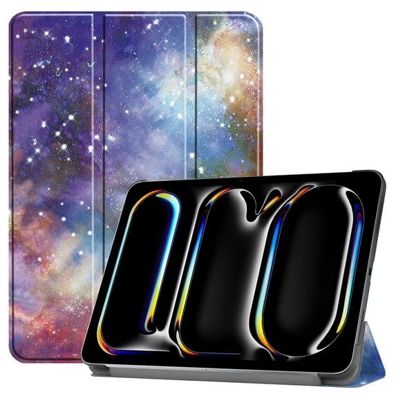 Dteck Case for Apple iPad Pro 13 (2024) 13.0 inch, Folio Slim Smart Cover Lightweight Hard Shell Protective Case for iPad Pro (13-inch, 7th Generation) with Multi-Angle Stand,Galaxy