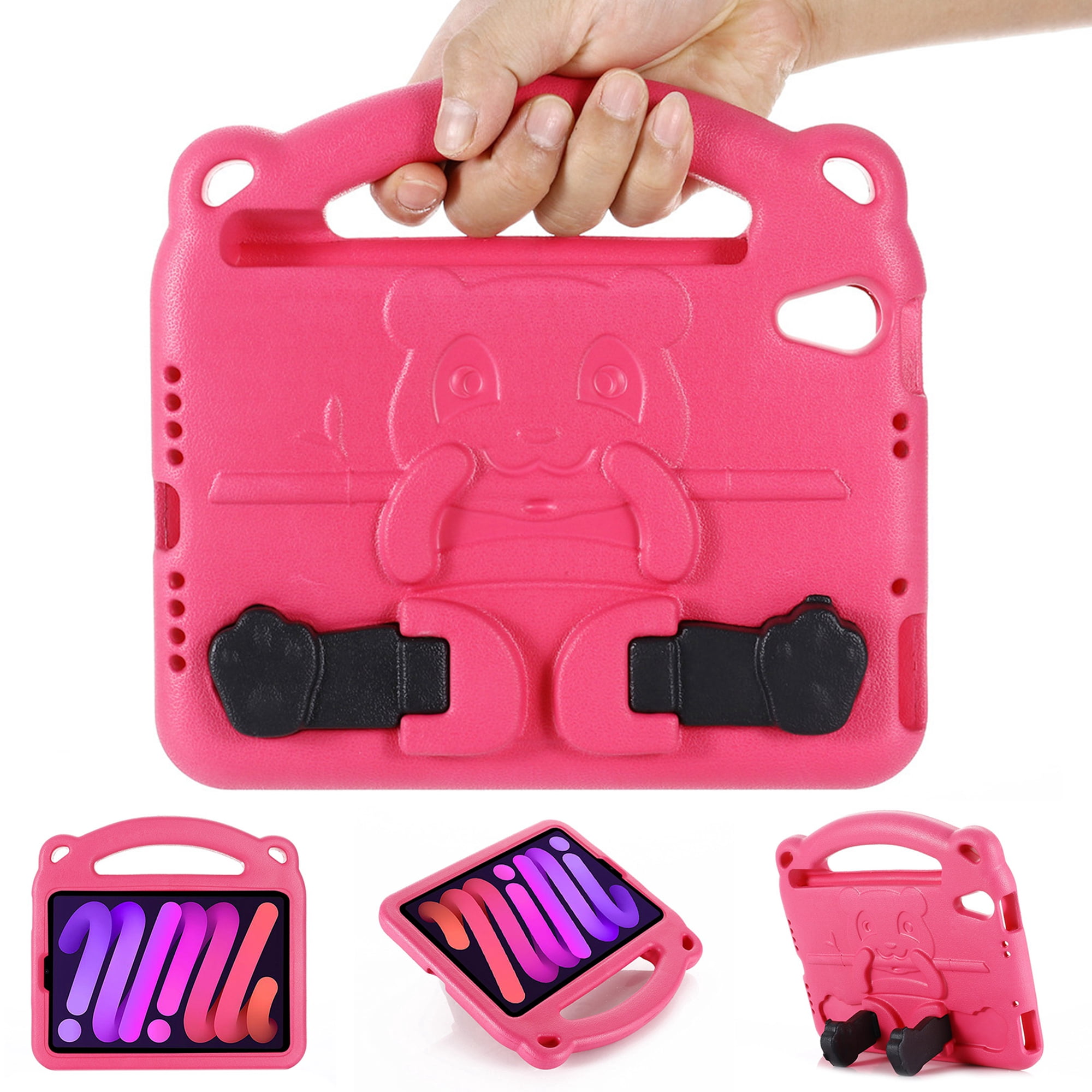Cute Kids Case For IPad Mini 5/4/3/2/1 (7.9") | Shockproof Cover With Kickstand, Handle & Stylus Holder - Animal & Car Designs