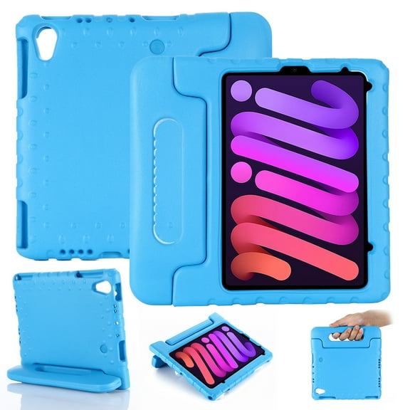 Dteck Case for Apple iPad mini 6th Generation (2021) 8.3-inch,Shockproof EVA Foam Kids Friendly Handle Lightweight Protective Shell Back Kickstand Cover for iPad mini 6,Blue