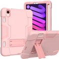 thumbnail image 1 of Dteck Case for Apple iPad mini 6th Generation 2021 8.3-inch,Shockproof Rubber 3-layer Protection Heavy Duty Armor Hybrid Drop-Proof Kickstand Protector Cover for iPad mini 6,Rosegold, 1 of 7