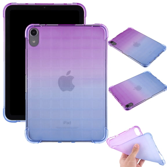 Dteck Case for Apple iPad mini 6th Generation (2021) 8.3-inch,Shockproof Rubber Gradient Soft TPU Lightweight Protective Shell Back for iPad mini 6,Purple+Blue