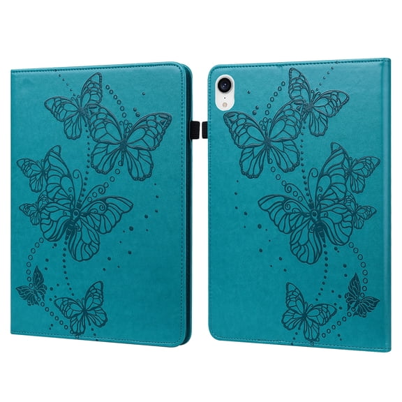 Dteck Case for Apple iPad mini 6th Generation 2021 8.3-inch,Smart Butterfly Pattern Leather Card Holder Wallet Case Kickstand Hybrid Rubber Folio Flip Cover,Blue