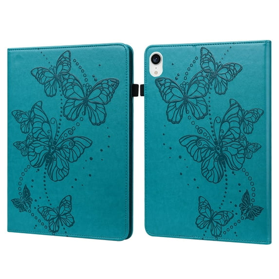 Dteck Case for Apple iPad mini 6th Generation 2021 8.3-inch,Smart Butterfly Pattern Leather Card Holder Wallet Case Kickstand Hybrid Rubber Folio Flip Cover,Blue