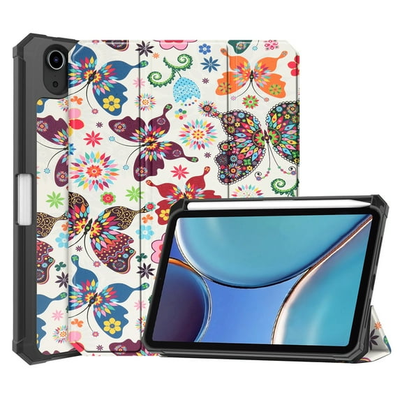 Dteck Case for Apple iPad mini 6th Generation 8.3" (2021),Slim Leather Case Hybrid Rubber Kickstand Flip Folio Pencil Holder Design Shockproof Cover for iPad mini 6,Butterfly