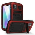 thumbnail image 1 of Dteck Case For Apple iPhone 11 (6.1 inch),Shockproof Armor Rubber Rugged Kickstand Metal Case Hybrid Built-in Tempered Glass Screen Protective Full Cover ,Red, 1 of 8