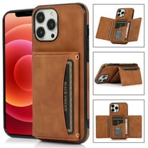 Dteck Case for Apple iPhone 11 Pro 5.8-inch,Shockproof Rubber Case Card Holder Wallet Hybrid Leather Kickstand Protector Cover for iPhone 11 Pro,Brown