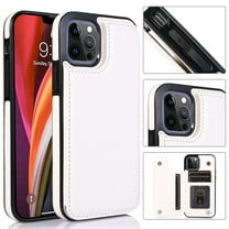 Dteck Case for Apple iPhone 12 Pro 6.1-inch,Shockproof PU Leather Wallet iPhone 12 Case Card Holder Kickstand Flip Magnetic Hybrid Rubber Back Phone Cover,White