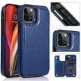 thumbnail image 1 of Dteck Case for Apple iPhone 12 Pro Max 6.7-inch,Shockproof PU Leather Wallet Case Card Holder Kickstand Flip Magnetic Hybrid Rubber Back Phone Cover,Darkblue, 1 of 7