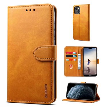 Dteck Case for Apple iPhone 13 6.1-inch,Luxury PU Leather Wallet Case Card Holder Kickstand Flip Magnetic Shockproof Hybrid Rubber Cover for iPhone 13,Khaki